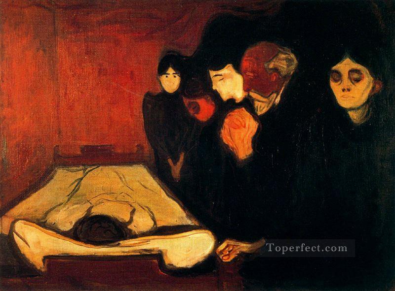 臨終の熱で 1893年 エドヴァルド・ムンク 表現主義油絵